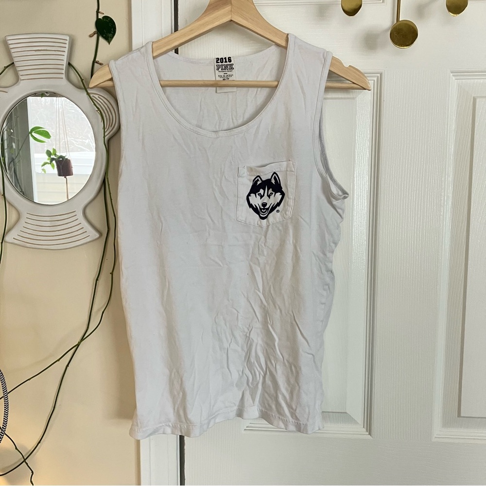 VS PINK 2016 UConn Huskies White Tank Top - Picture 2 of 5